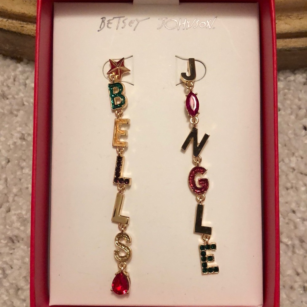 Betsey Johnson XMAS Jingle Bells Dangle Earrings
